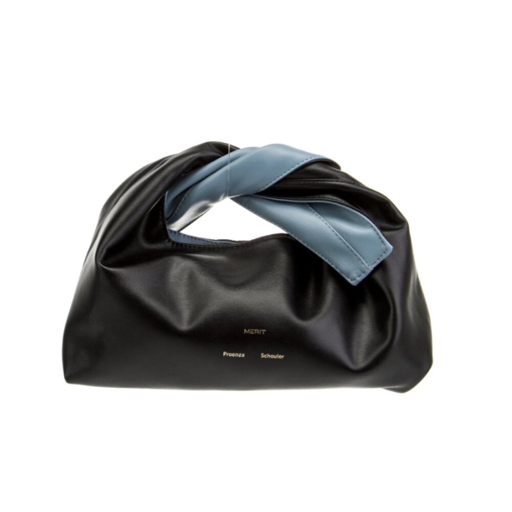 Proenza Schouler Black Leather Clutch with Light Blue Accent - Picture 11 of 12